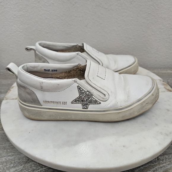 Golden Goose White and Gray Sneakers with Silver Star - Picture 4 of 11